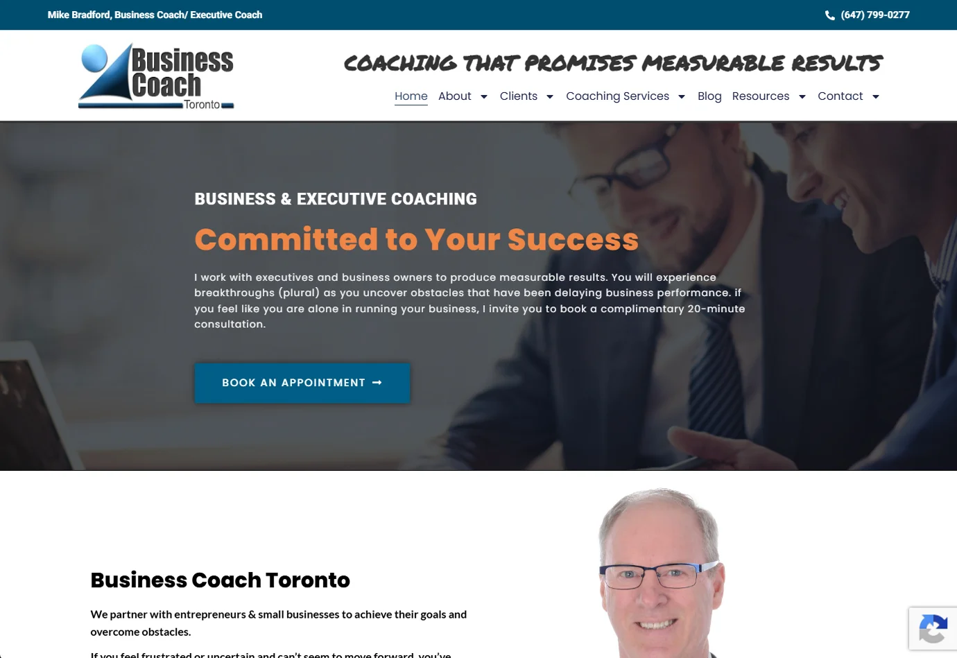 Business Coach Toronto website