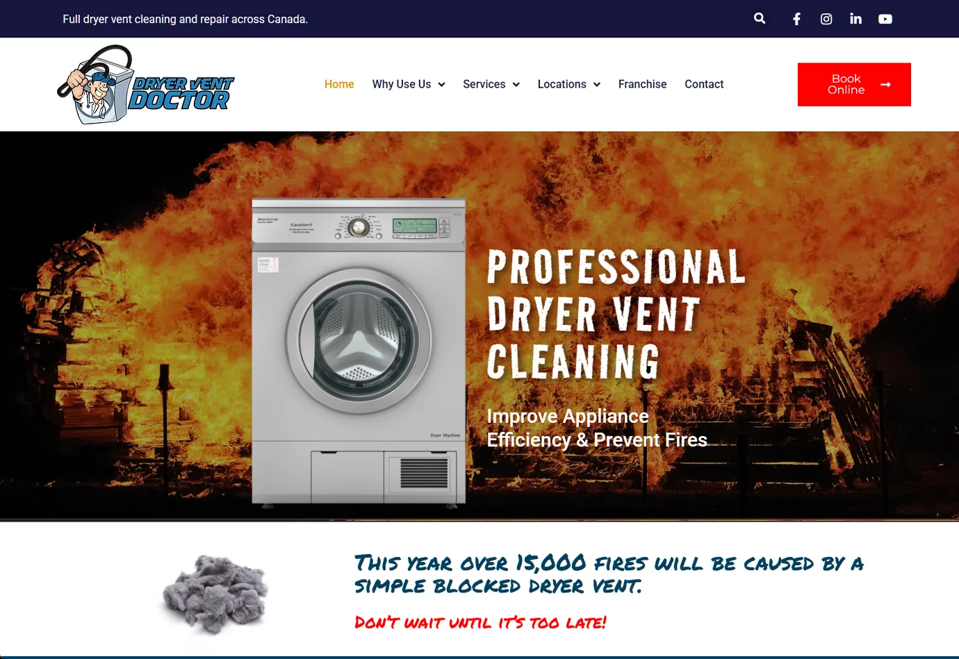 Dryer Vent Doctor website
