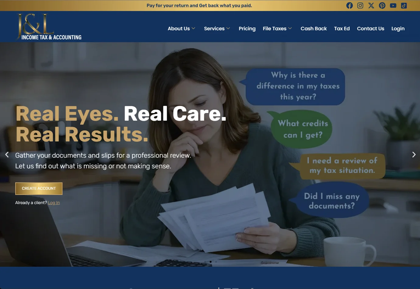 J&L Income Tax & Accounting website